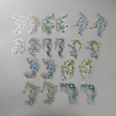 20Pcs Flower PET Decorative Stickers DIY-WH20055-078D-1