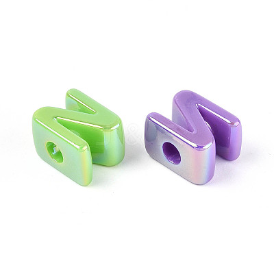 UV Plating Opaque Acrylic European Beads OACR-M027-03N-1