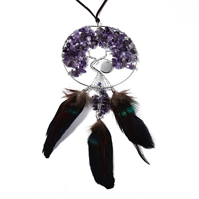 Natural Amethyst Big Pendants G-T133-15D-1