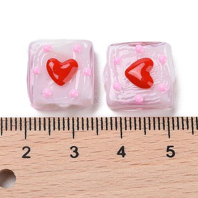 Valentine's Day Handmade Lampwork Enamel Beads Strands LAMP-A001-D-1