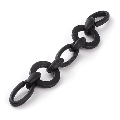Handmade Opaque Spray Painted Acrylic Link Chains AJEW-JB00869-1