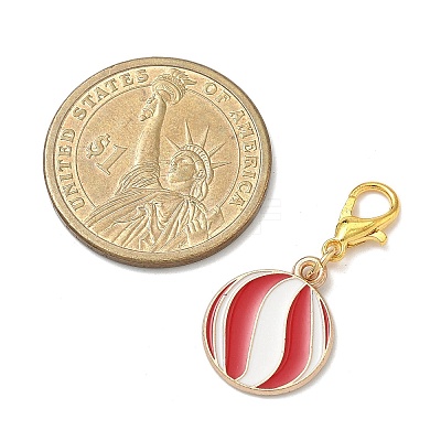 4Pcs 4 Styles Christmas Theme Alloy Enamel Pendants Decorations HJEW-JM04056-1