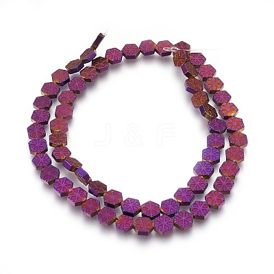 Electroplated Non-magnetic Synthetic Hematite Beads Strands G-P392-G-1