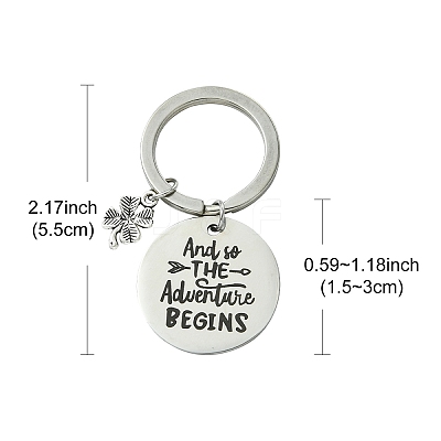 201 Stainless Steel & Alloy Enamel Keychain KEYC-YW00103-01-1