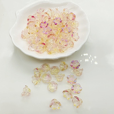 Glass Bead Caps LS-GLAA-WH0033-90E-1