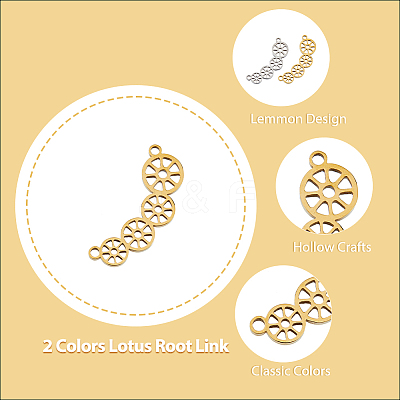 16Pcs 2 Colors 304 Stainless Steel Connector Charms STAS-DC0013-94-1