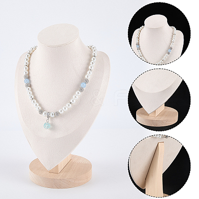 Bust Shaped Velvet Necklace Display Stands NDIS-WH0009-20-1