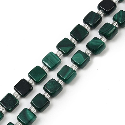 Natural Malachite Beads Strands G-L630-A01-7x7mm-1