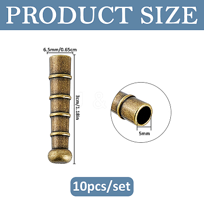 10Pcs Retro Zinc Alloy Cord Ends FIND-FH0017-97AB-1