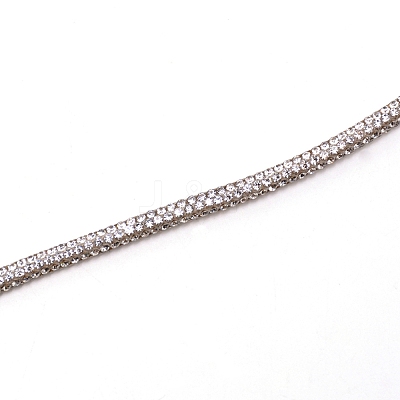 Glass Rhinestone Cords OCOR-WH0065-09-1