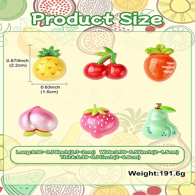 60Pcs 6 Styles Opaque Resin Decoden Cabochons RESI-CJ0004-15-1