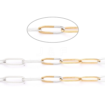Two Tone 304 Stainless Steel Paperclip Chains CHS-B001-11B-1