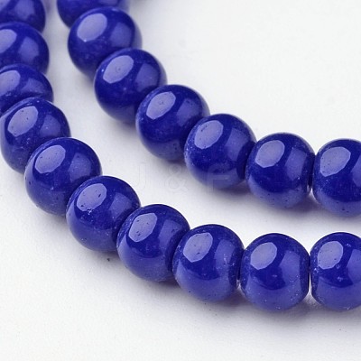 Opaque Solid Color Glass Beads Strands GLAA-D080-4mm-04-1
