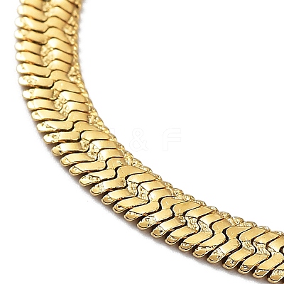 304 Stainless Steel Herringbone Chain Necklaces NJEW-P282-02G-1