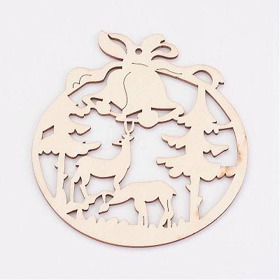 Undyed Wooden Pendants WOOD-K005-04-1