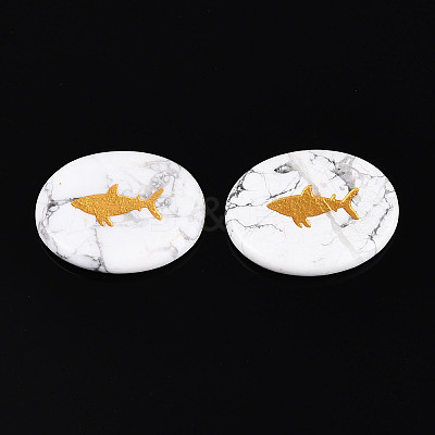Natural Howlite Cabochons G-T143-28N-1