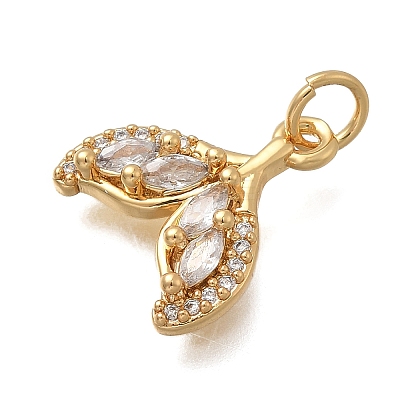 Brass Micro Pave Cubic Zirconia Pendants KK-D431-005A-G-1