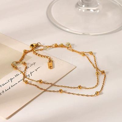 French Style 304 Stainless Steel Cable Chain Double Layer Bracelets IW3608-1