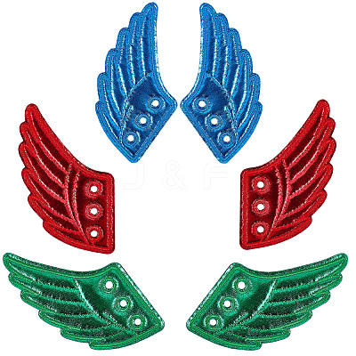 3 Pairs 3 Colors Cloth with Felt Shoe Decorations DIY-GF0011-45A-1