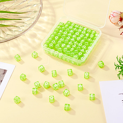 100Pcs 5 Colors Transparent Acrylic Beads TACR-TA0001-55A-1
