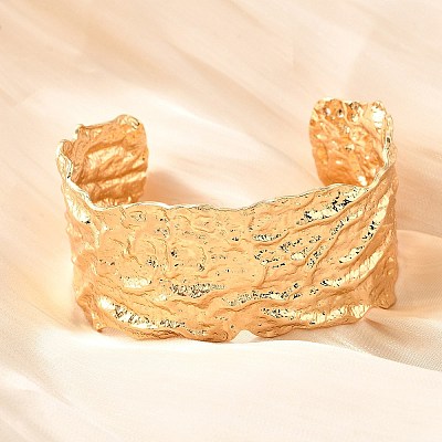304 Stainless Steel Open Bangles BJEW-D308-02G-B-1