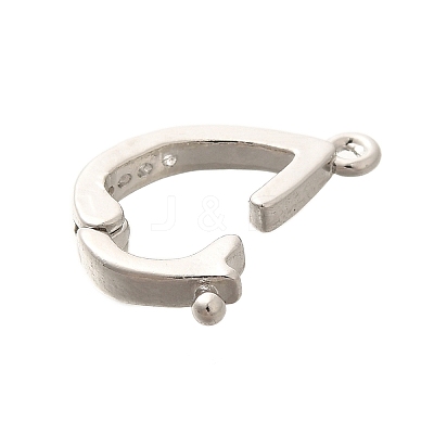 Rack Plating Brass Micro Pave Cubic Zirconia Fold Over Clasps KK-H508-01P-1