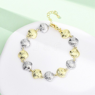 Brass Link Chain Bracelets for Women BJEW-G762-01GP-02-1