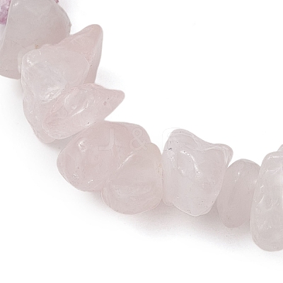 Natural AmethystChips Beaded Stretch Bracelets for Women BJEW-TA00557-01-1