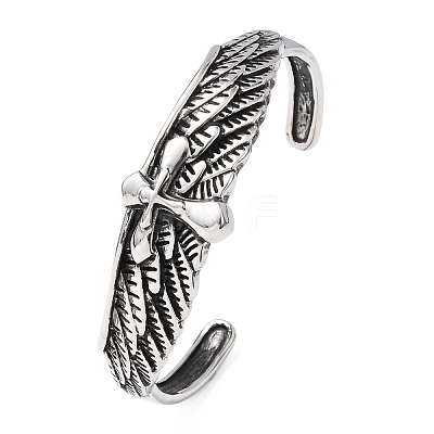 Retro 316 Surgical Stainless Steel Cuff Bangles BJEW-C142-12AS-1