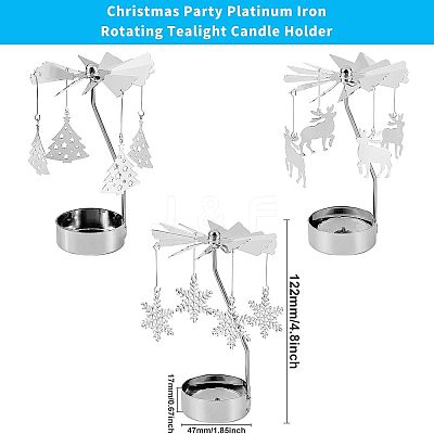 Iron Rotating Tealight Candle Holder AJEW-FG0001-20P-1