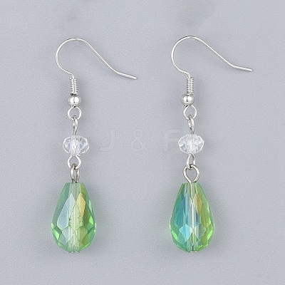 Electroplate Glass Dangle Earrings EJEW-JE03176-1