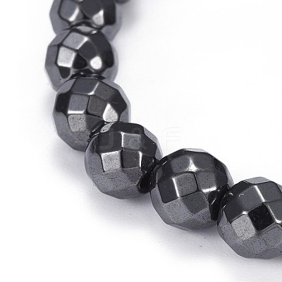 Synthetic Magnetic Hematite Stretch Bracelets BJEW-F382-01-1