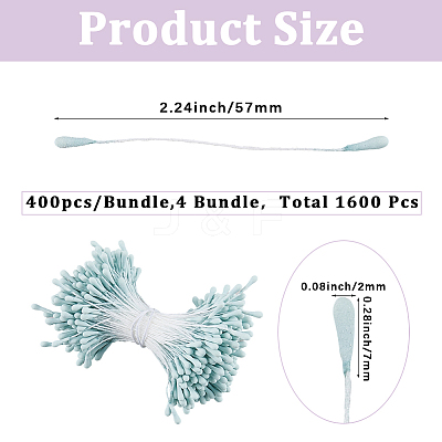 Gypsum with Cotton Cord Artificial Flower Core DIY-WH20007-36A-06-1