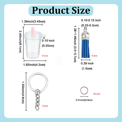 DIY Miniature Drink Cup Shape Keychain DIY-FP0001-62-1