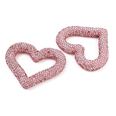 Handmade Polymer Clay Rhinestone Linking Rings CLAY-H009-04D-1