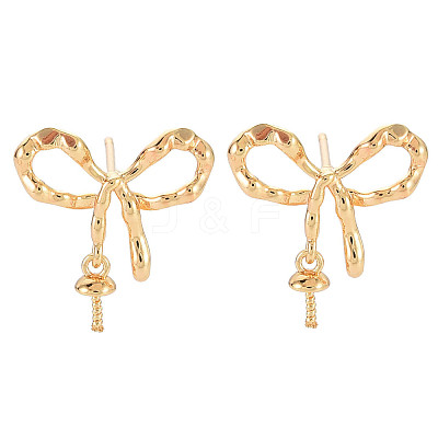 Brass Stud Earring Findings KK-S364-066-1
