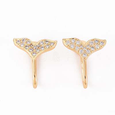 Brass Micro Pave Clear Cubic Zirconia Cuff Earrings EJEW-Q703-002-NF-1