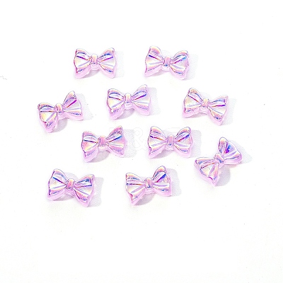 Electroplated Bowknot Resin Cabochons MRMJ-R128-16E-1