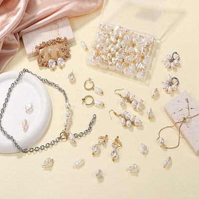 60Pcs 3 Styles Natural Cultured Freshwater Pearl Pendants PALLOY-SW0008-02-1