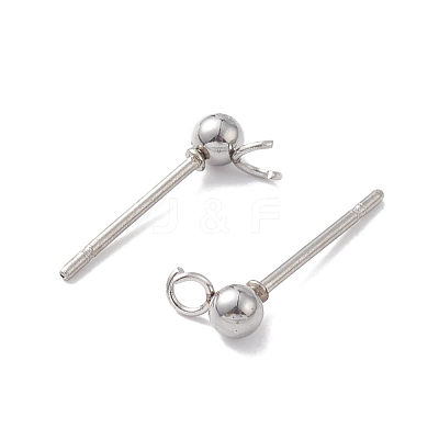 Non-Tarnish 304 Stainless Steel Ball Post Stud Earring Findings STAS-Z035-03P-1