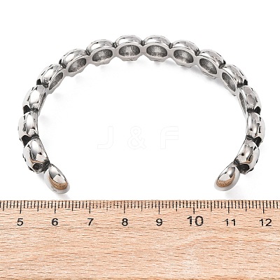 316 Surgical Stainless Steel Cuff Bangles BJEW-C142-02AS-1