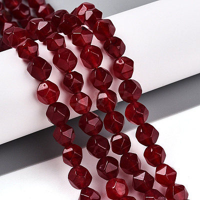 Dyed Natural White Jade Beads Strands G-T139-8mm-46N-1