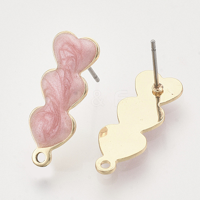 Iron Enamel Stud Earring Findings IFIN-N003-08C-1