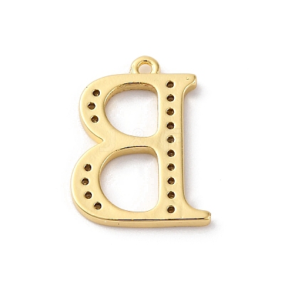Rack Plating Brass Micro Pave Cubic Zirconia Pendant KK-H449-76G-10-1