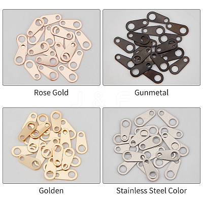 80Pcs 4 Colors 304 Stainless Steel Chain Tabs STAS-UN0030-86-1