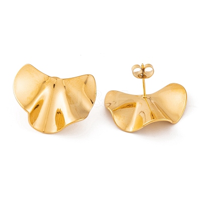 Ion Plating(IP) 304 Stainless Steel Stud Earrings for Women EJEW-L272-016G-1