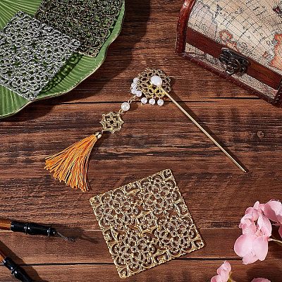 12Pcs 3 Colors Alloy Filigree Joiners Findings FIND-CA0004-94-1
