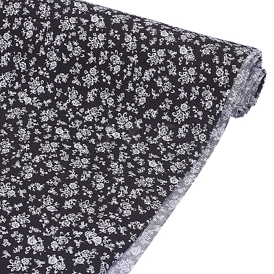 Flower Pattern Cotton Fabric DIY-WH0671-238C-1