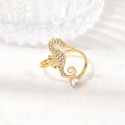 304 Stainless Steel Micro Pave Cubic Zirconia Cuff Open Rings RJEW-Z130-01G-01-1