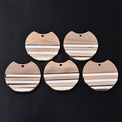 Resin & Wood Pendants X-RESI-N025-014A-B01-1